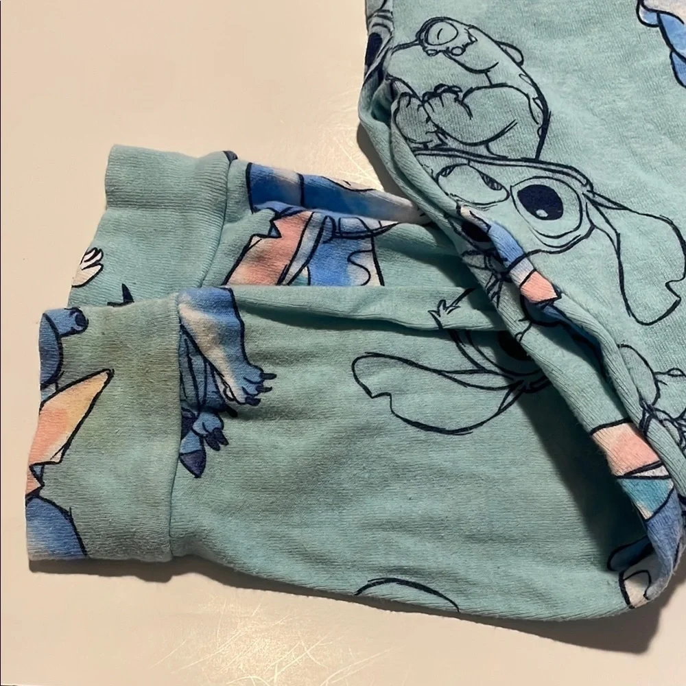 Disney Blue Pajama Set with Cartoon Characters